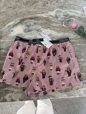 Polo by Ralph Lauren Pink Striped Bear Print boxer shorts